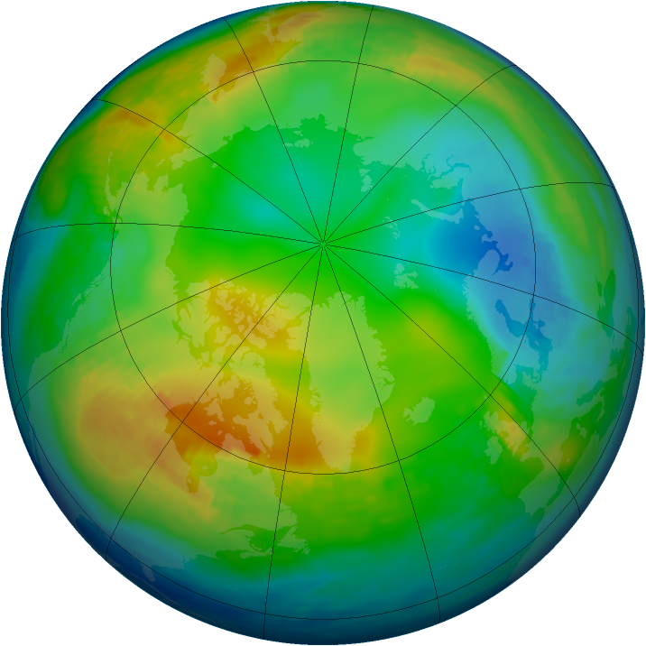 Arctic ozone map for 02 December 1984